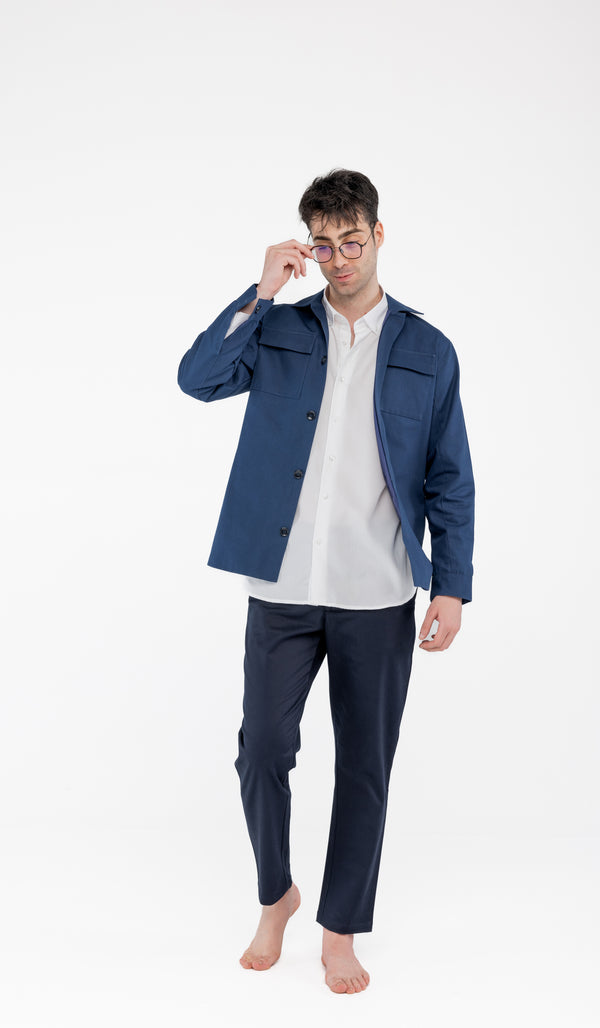 Lacivert %100 Pamuk Astarlı Erkek Ceket