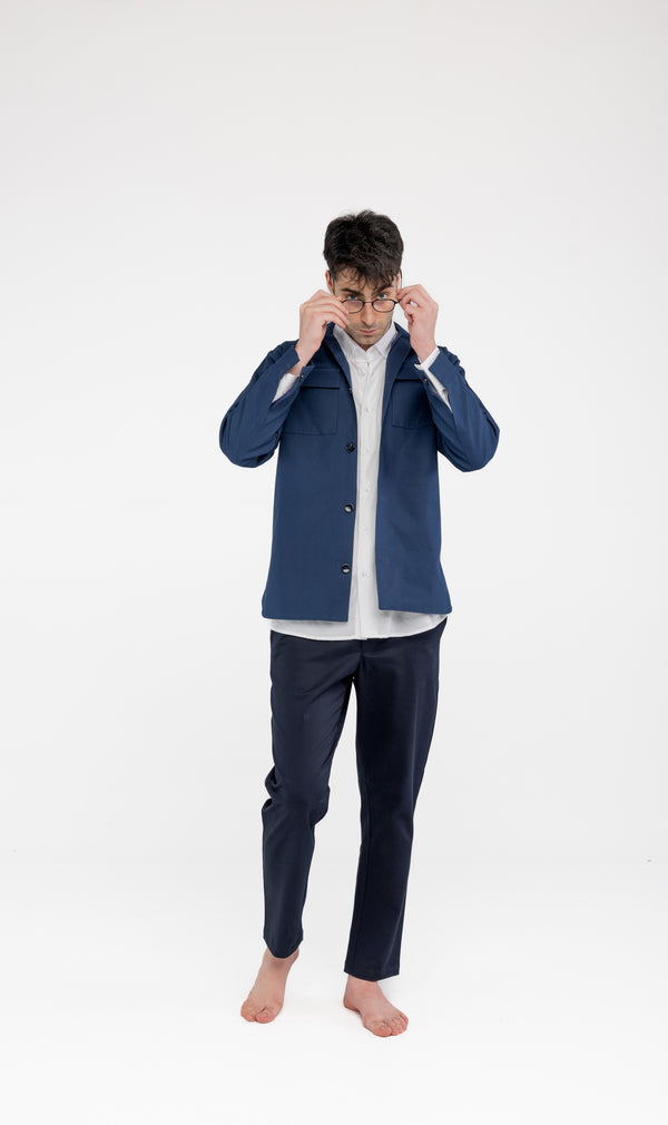 Lacivert %100 Pamuk Astarlı Erkek Ceket