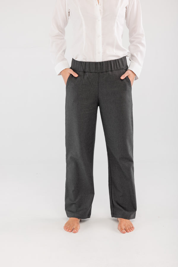 Bel Lastikli Pamuk Antrasit Pantolon