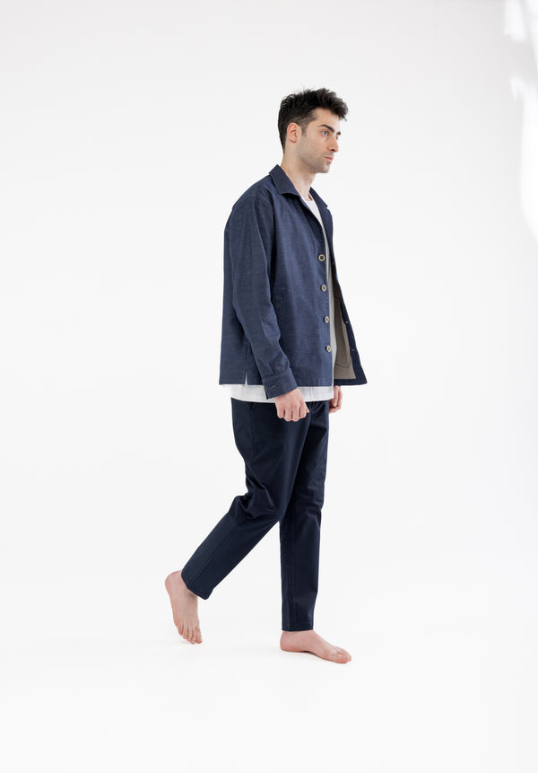 Erkek İndigo Gömlek Ceket