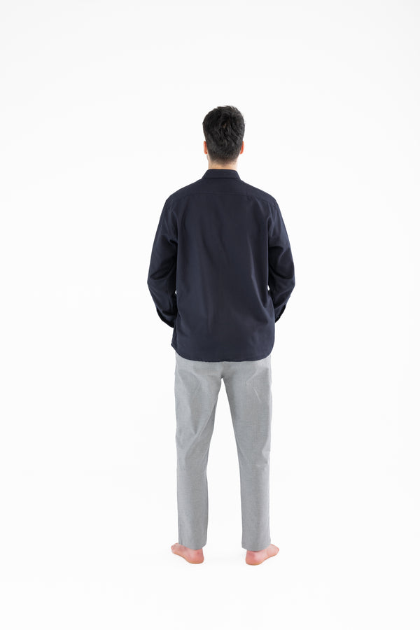 %100 Pamuk Relaxed Fit Lacivert Gömlek