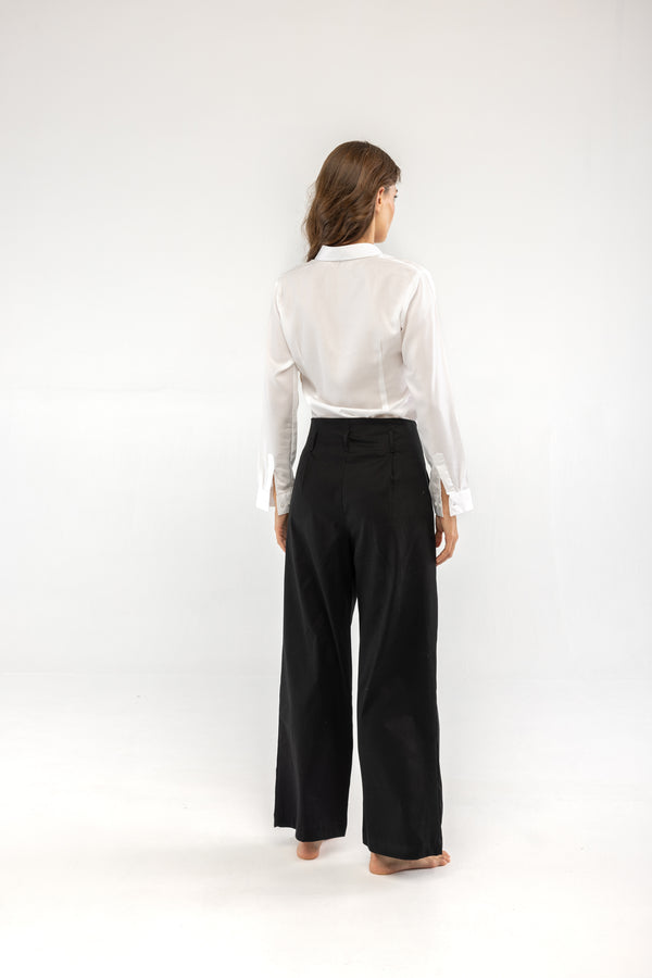 Tencel Slim Fit Kadın Beyaz Gömlek