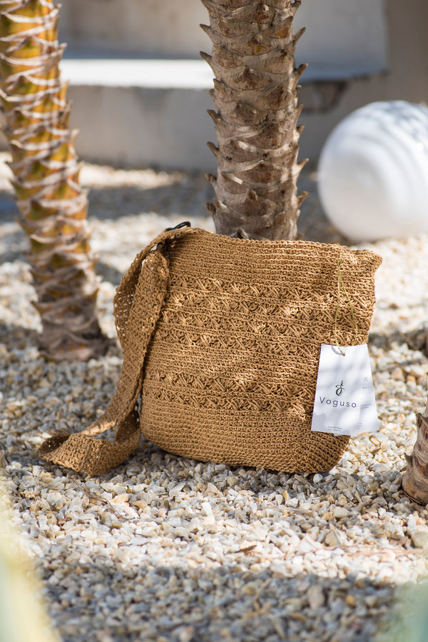 El Yapımı Örgü İp Renkli Plaj Çantası