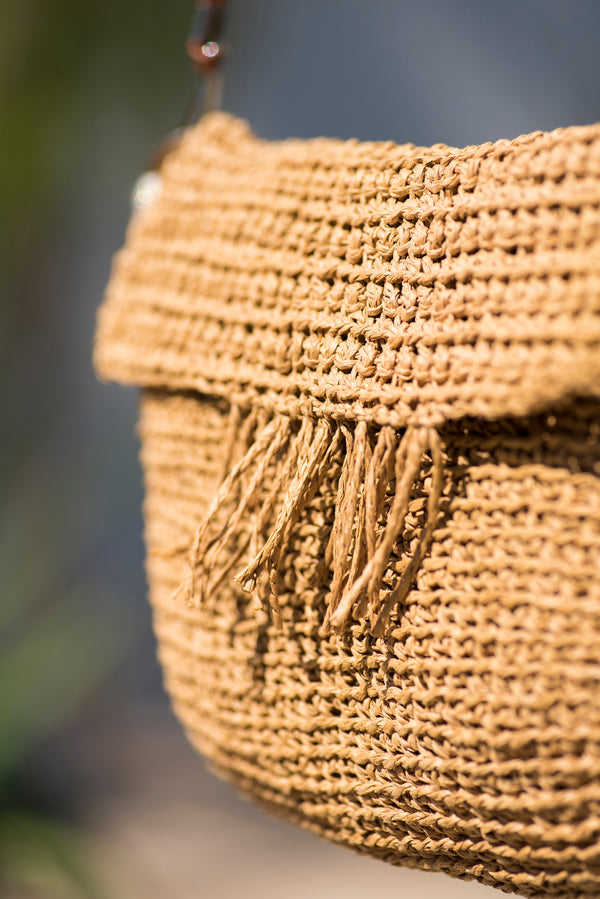El Yapımı Örgü İp Renkli El Çantası