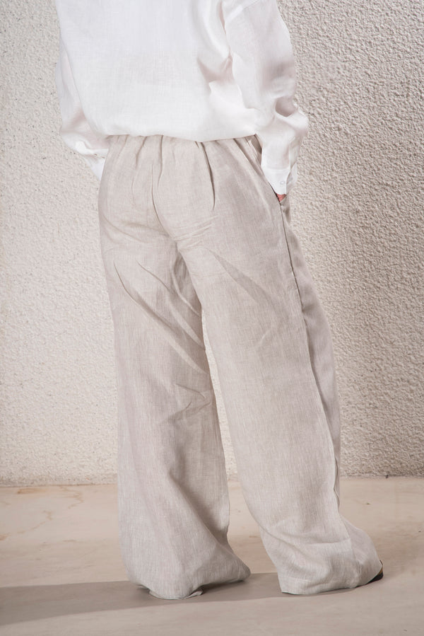 Kadın %100 Keten Natural Pantolon