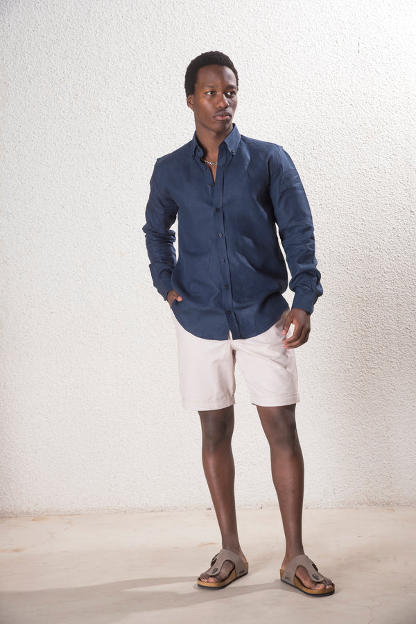 Erkek Keten Bej Şort