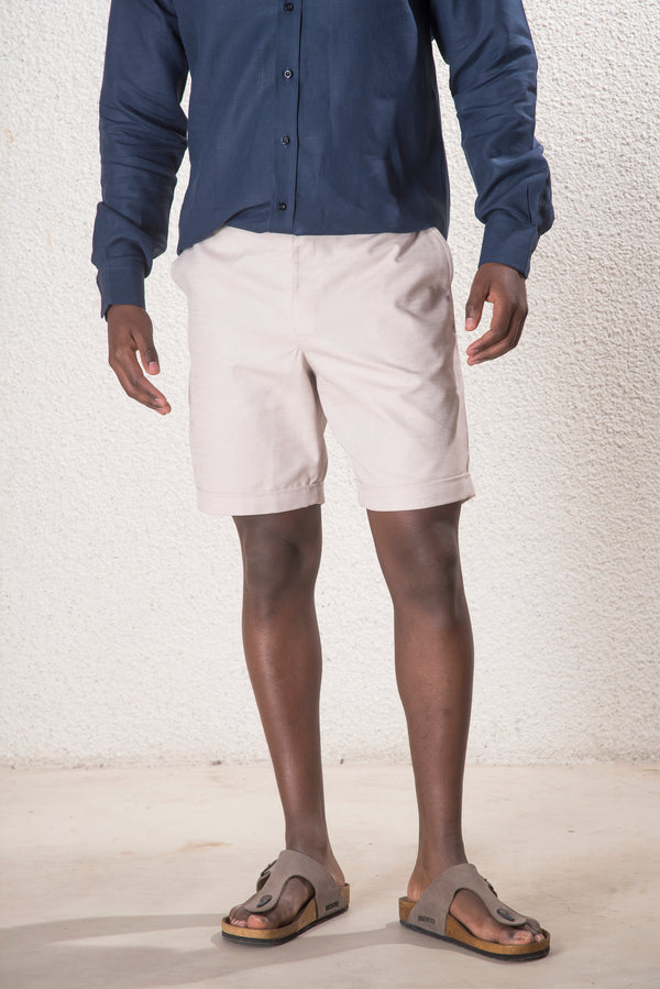 Erkek Keten Bej Şort