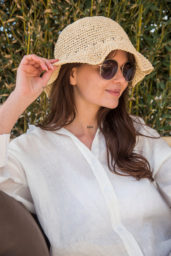 El Yapımı Kadın Hasır Şapka