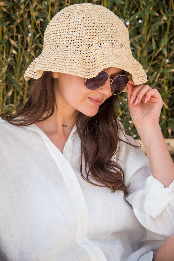 El Yapımı Kadın Hasır Şapka