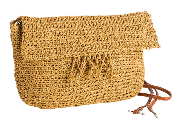 El Yapımı Örgü İp Renkli El Çantası