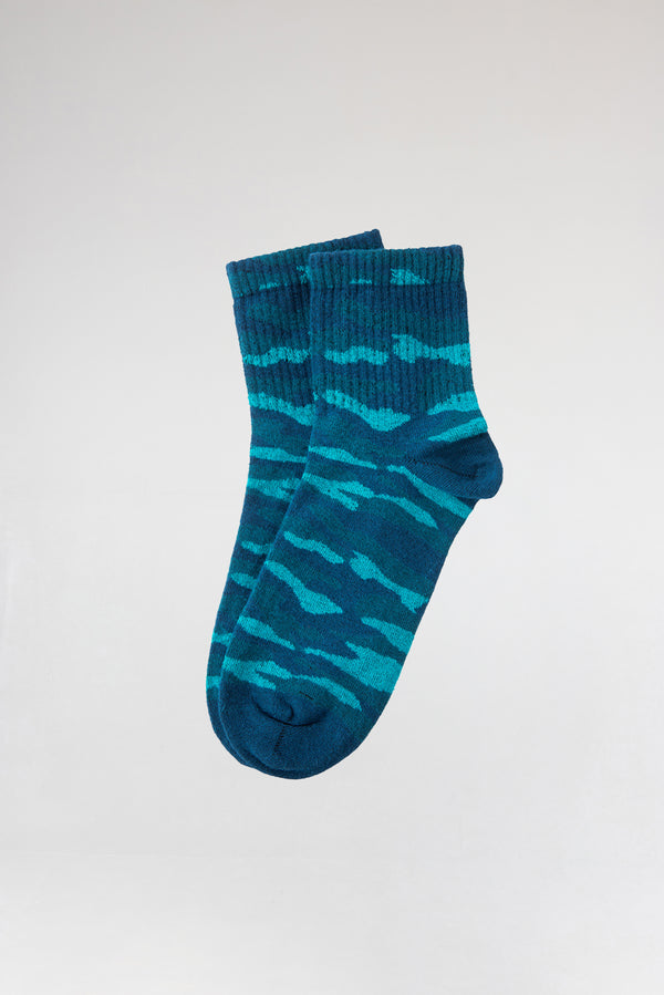 3'lü Petrol Kamuflaj Desen Erkek Pamuk Çorap