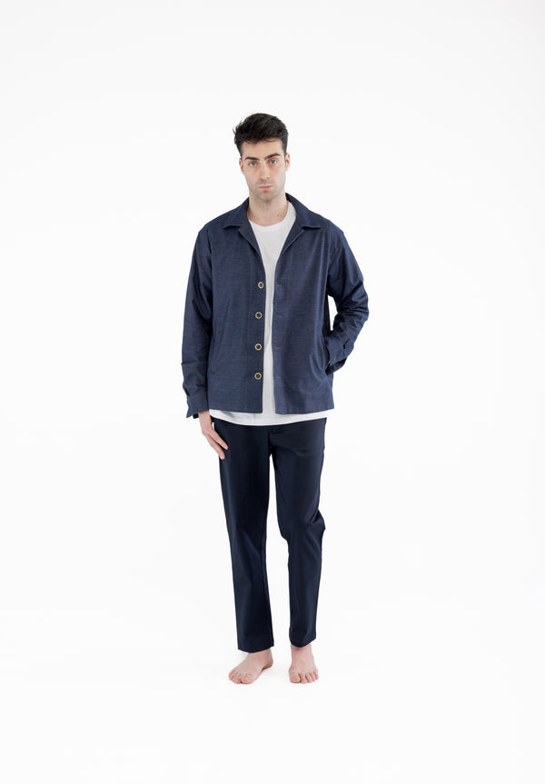Erkek İndigo Gömlek Ceket