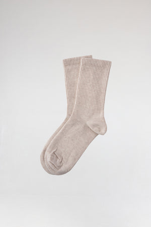 3'lü Bej Kadın Pamuk Çorap
