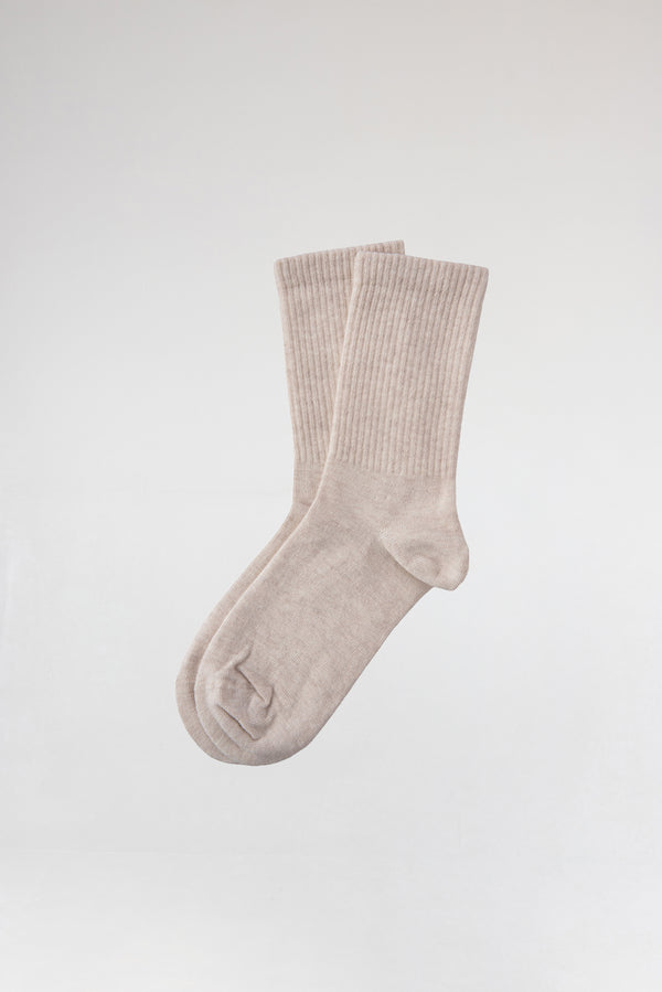 3'lü Bej Kadın Pamuk Çorap