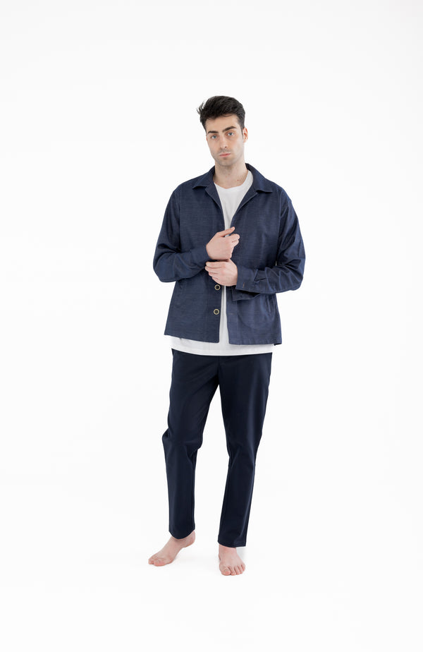 Erkek İndigo Gömlek Ceket