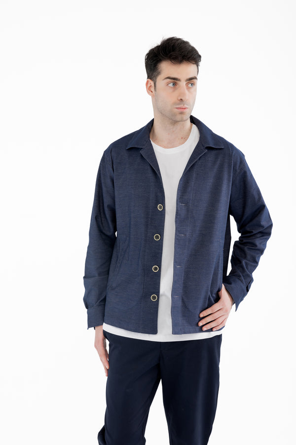 Erkek İndigo Gömlek Ceket