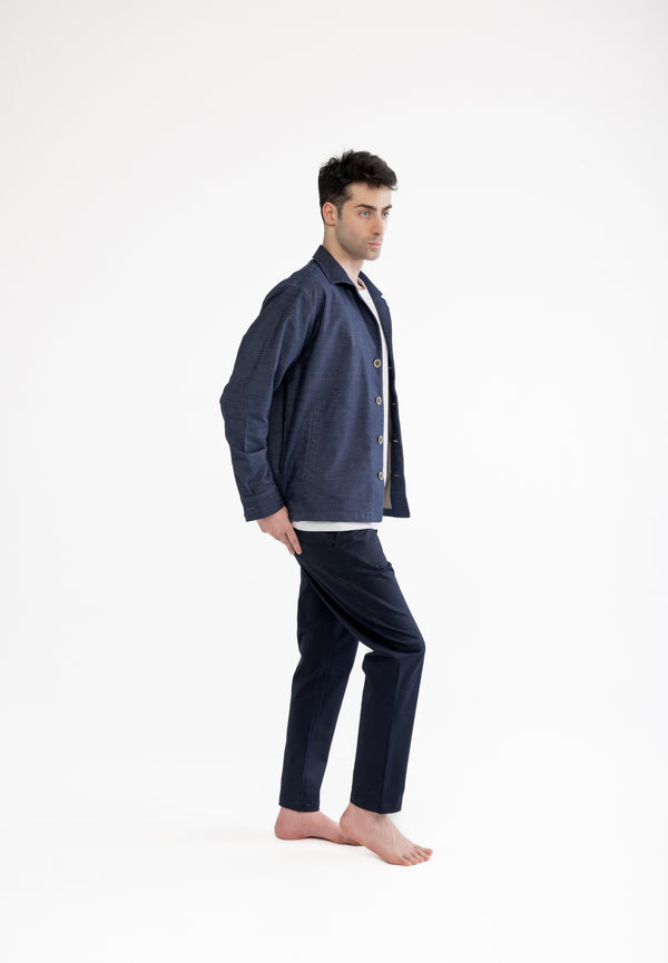 Erkek İndigo Gömlek Ceket