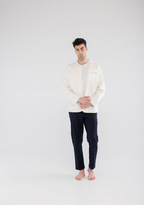 Krem %100 Pamuk Astarlı Erkek Ceket