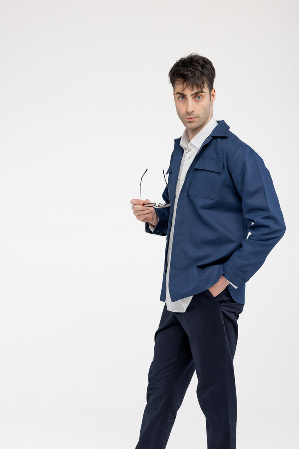 Lacivert %100 Pamuk Astarlı Erkek Ceket