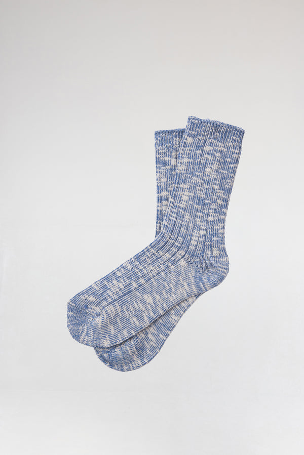 3'lü Flamlı Mavi Kadın Pamuk Çorap