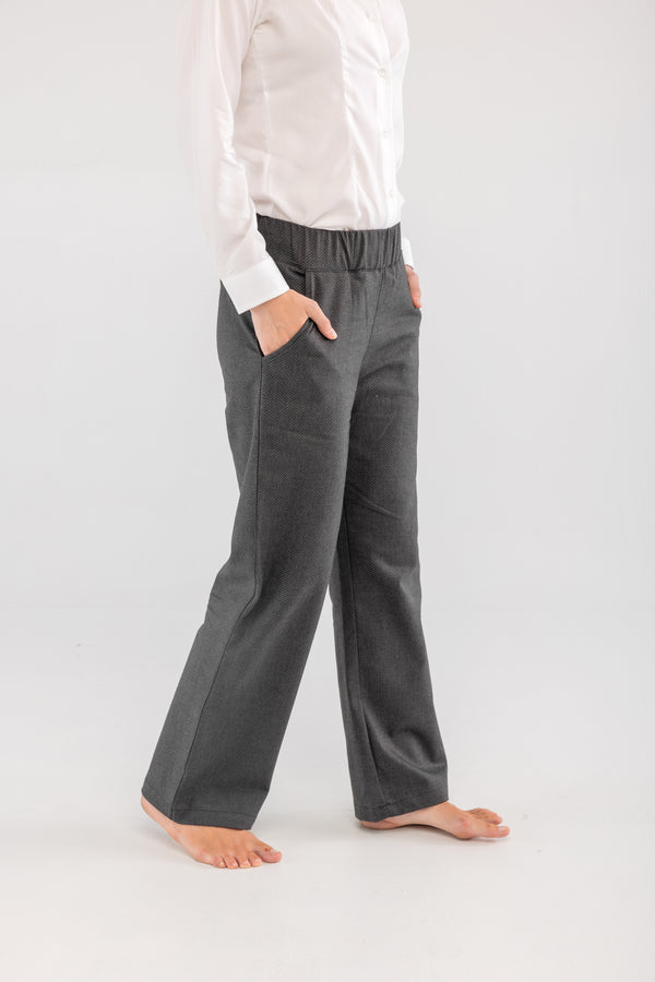 Bel Lastikli Pamuk Antrasit Pantolon
