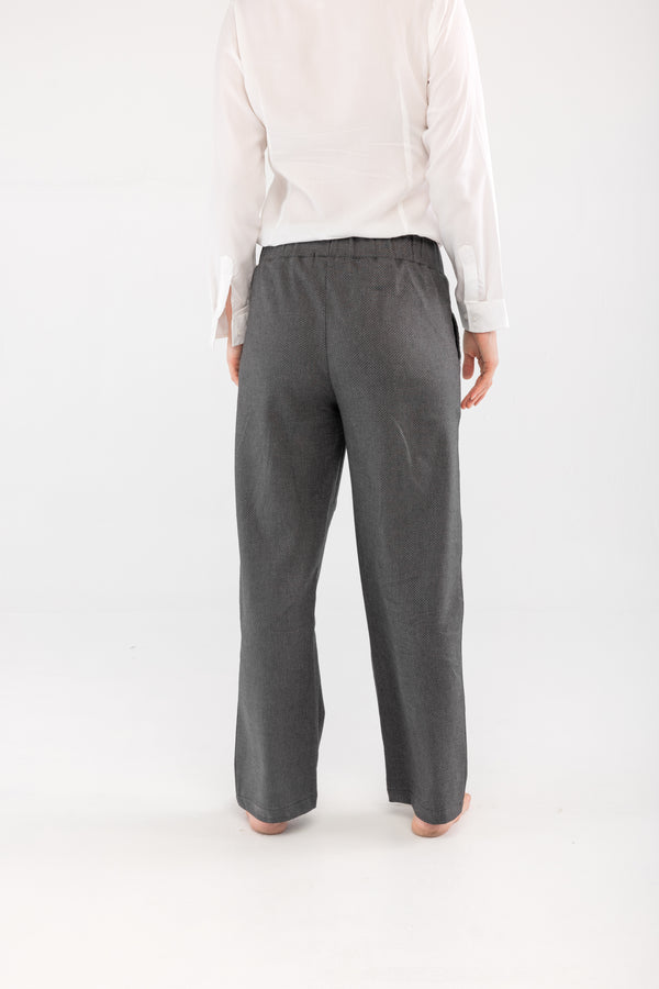 Bel Lastikli Pamuk Antrasit Pantolon